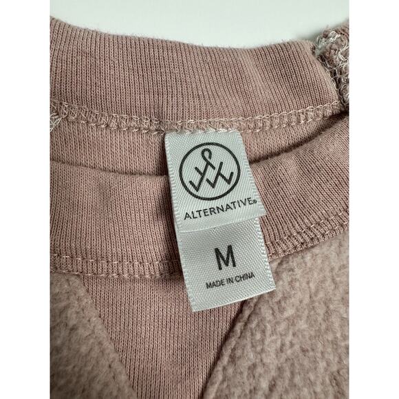 WEF Wellington Crop Crewneck Sweatshirt Women’s Small Pink Alternative Fuzzy - Picture 3 of 8